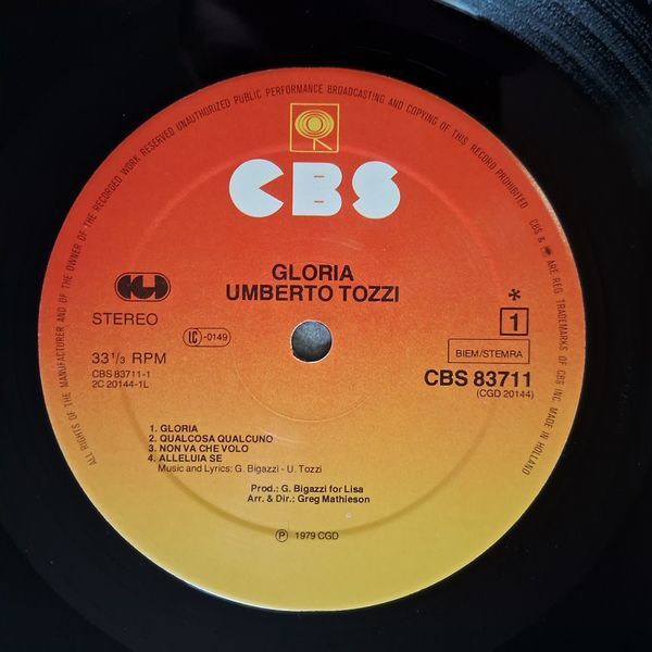 Umberto Tozzi &ndash; Gloria 90266 фото