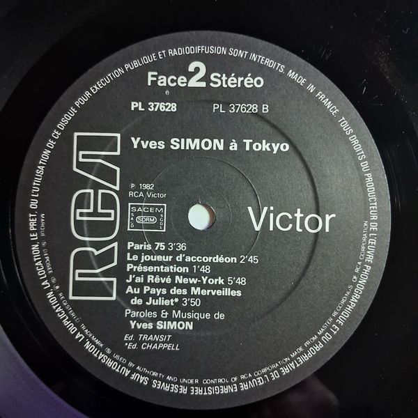 Yves Simon &ndash; Concert &Agrave; Tokyo 90527 фото