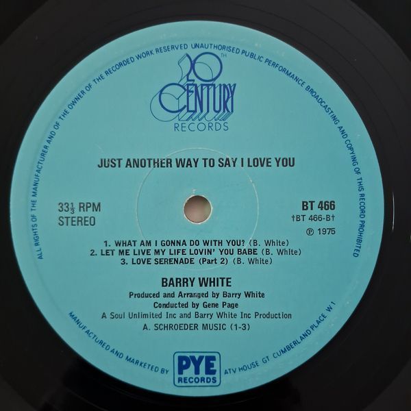 Barry White &ndash; Just Another Way To Say I Love You 90024 фото