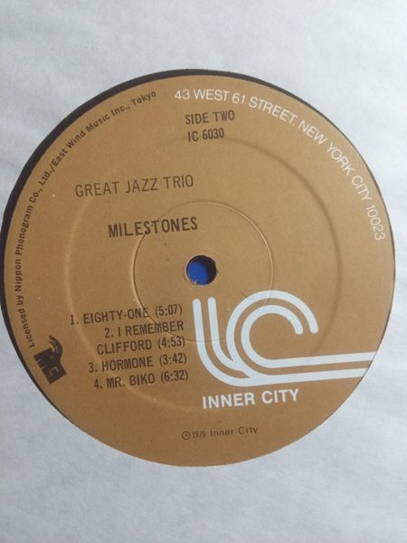 The Great Jazz Trio &ndash; Milestones 90379 фото