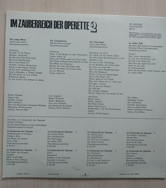 Franz Leh&aacute;r / Emmerich K&aacute;lm&aacute;n / Carl Zeller / Ralph Benatzky &ndash; Im Zauberreich Der Operette 2 90383 фото