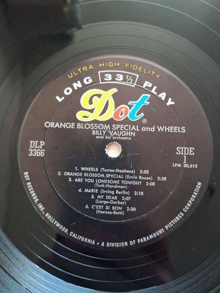 Billy Vaughn And His Orchestra &ndash; Wheels And Orange Blossom Special 90232 фото