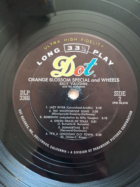 Billy Vaughn And His Orchestra &ndash; Wheels And Orange Blossom Special 90232 фото
