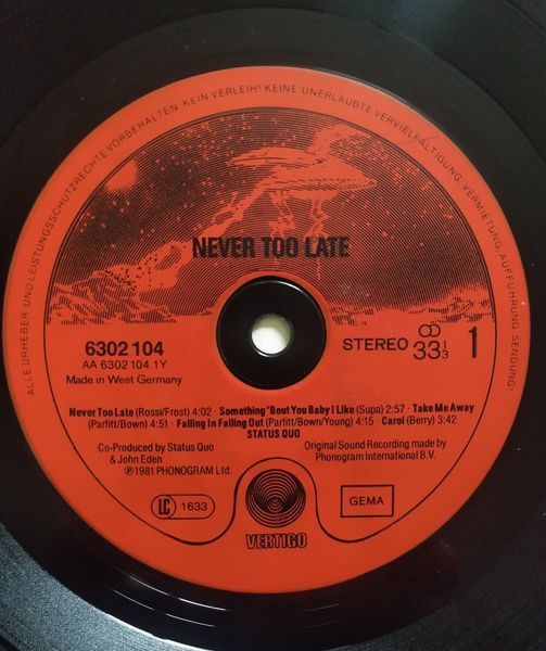 Status Quo &ndash; Never Too Late 90393 фото