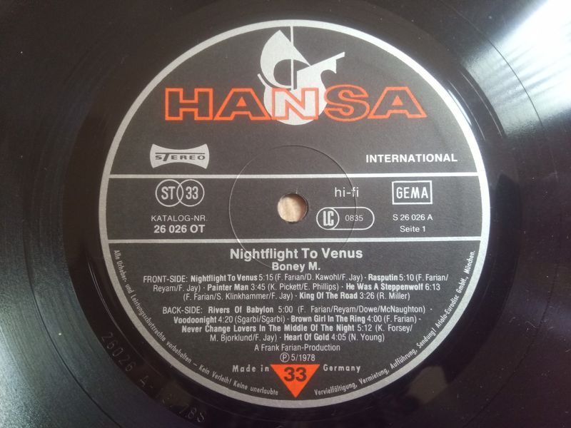 Boney M. &ndash; Nightflight To Venus 90352 фото